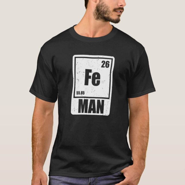 Fe Iron Science Elements Chemist Scientist Premium T-Shirt (Front)