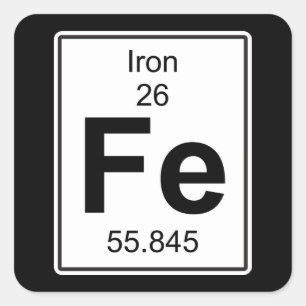 Fe - Iron Square Sticker