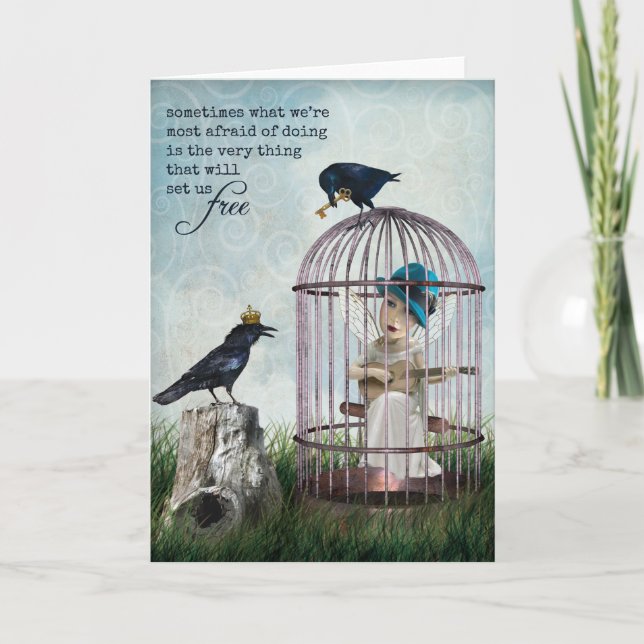 Fear and Freedom Inspirational Quote Card (Front)