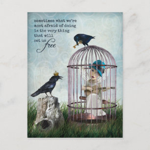 Fear and Freedom Inspirational Quote Postcard