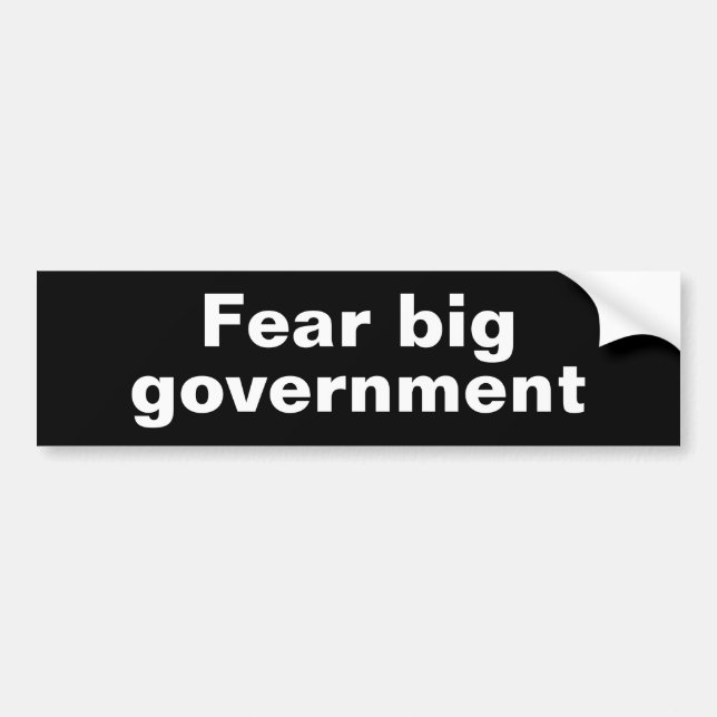 Fear big government bumper sticker (Front)