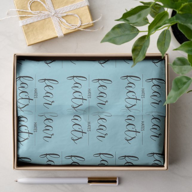 Fear Hates Facts | 12 Step Slogan Blue Tissue Paper (Gift)