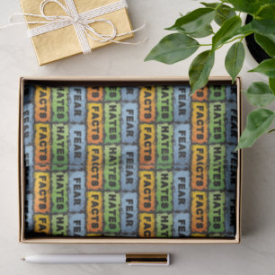 Fear Hates Facts Bold Slogan 12 Step Recovery Tissue Paper