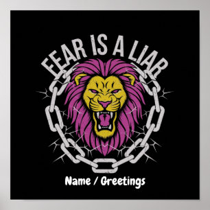Fear is a Liar Inspirational Christian Quote Poster