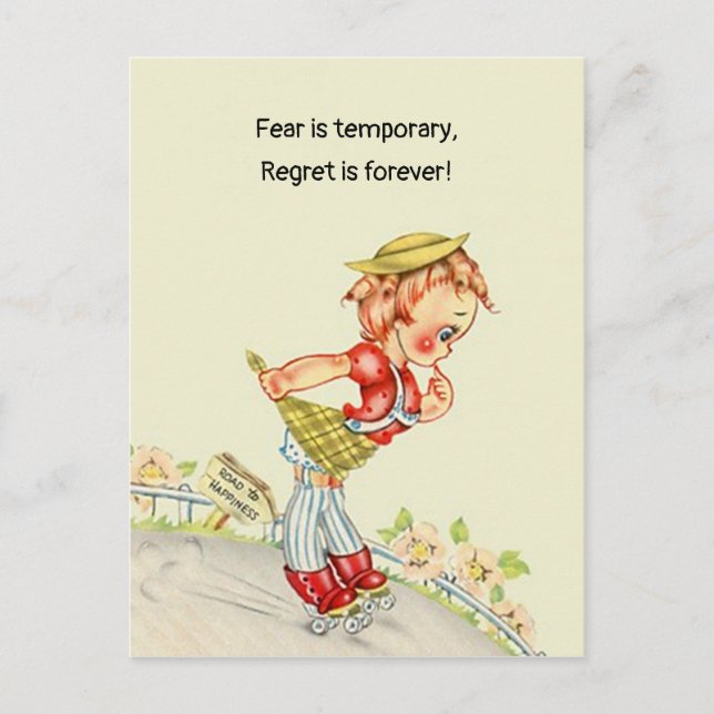 Fear is temporary regret is forever of Commitment Holiday Postcard (Front)