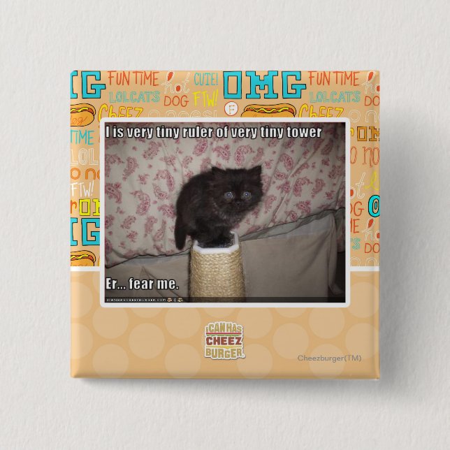 Fear me 15 cm square badge (Front)