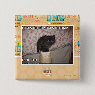 Fear me 15 cm square badge