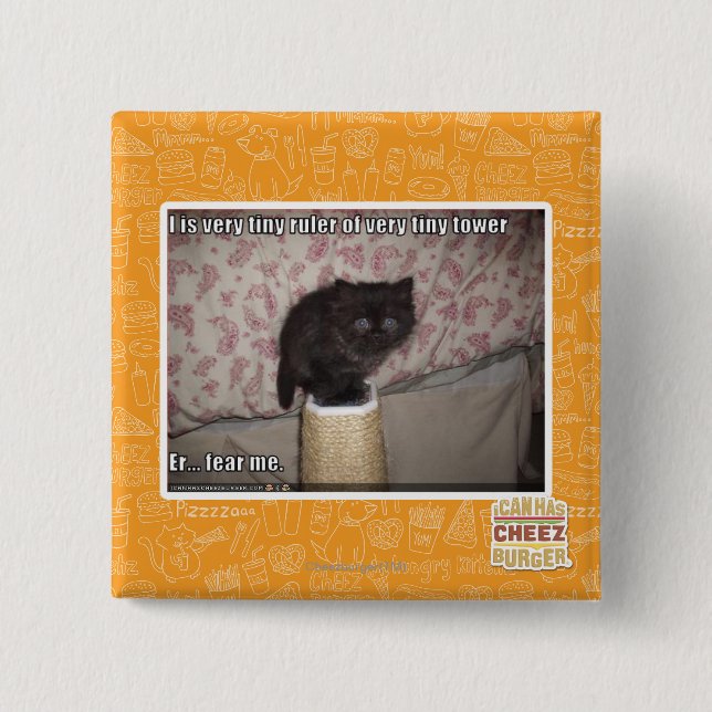 Fear me 15 cm square badge (Front)