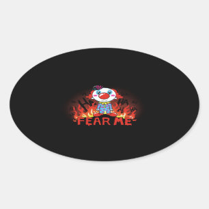 Fear Me Clown Oval Sticker
