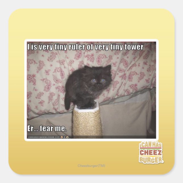 Fear me square sticker (Front)