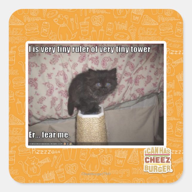 Fear me square sticker (Front)