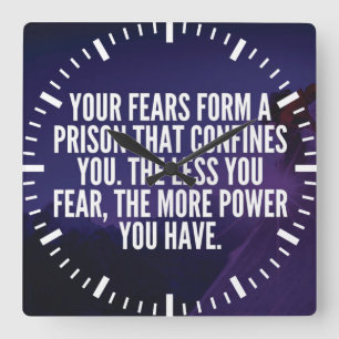 FEAR - Motivational Square Wall Clock