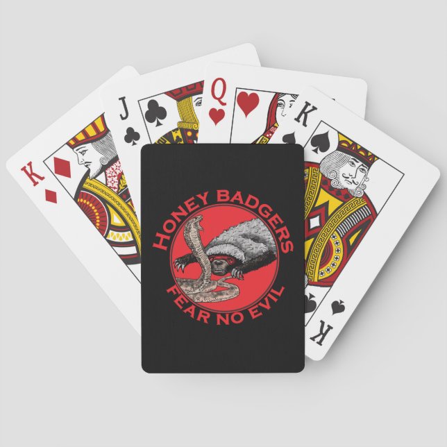 Fear no Evil Badass Honey Badger Nasty Animal Art Playing Cards (Back)
