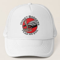 Fear no Evil Badass Honey Badger Red Animal Art
