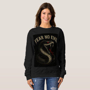 FEAR NO EVIL – Fierce Black Cobra Snake Graphic  Sweatshirt