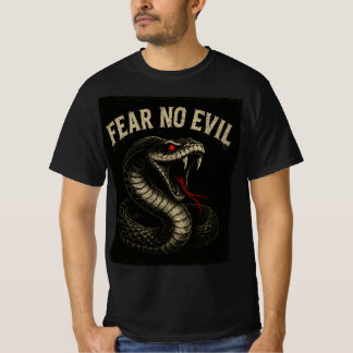 FEAR NO EVIL – Fierce Black Cobra Snake Graphic T-Shirt