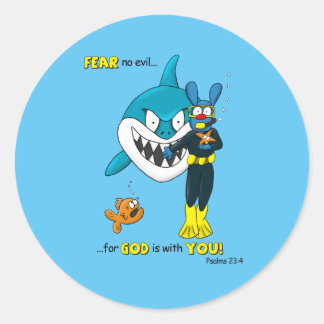 Fear No Evil shark Tbone stickers label