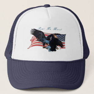 "Fear No More!" Eagle/US Flag Gift Trucker Hat