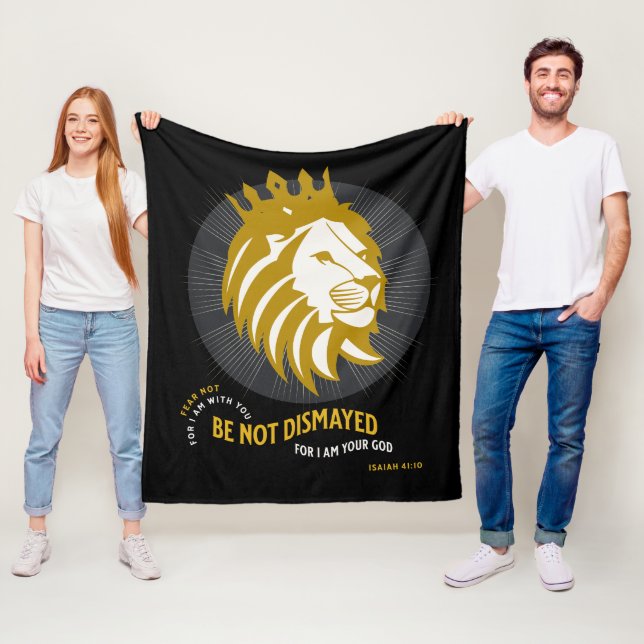 Fear Not Be Not Dismayed Isaiah 41:10 Fleece Blanket (In Situ)