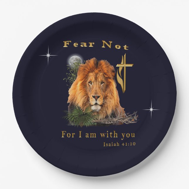 Fear Not for I am With thee Paper Plate (Front)