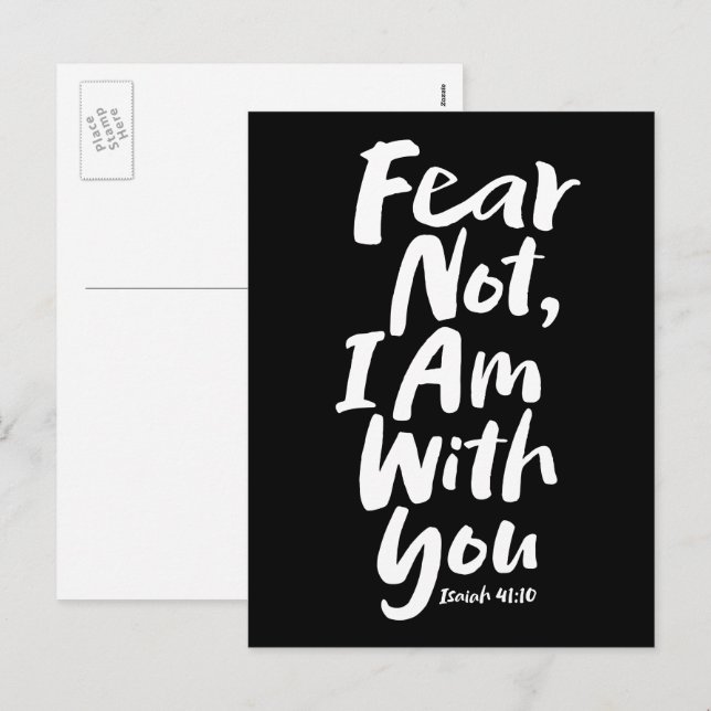 FEAR NOT, I AM with you - Christian Hope God Jesus Holiday Postcard (Front/Back)