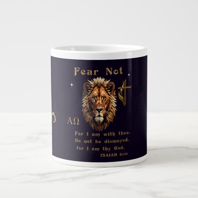 Fear not Isaiah 41:10 Large Coffee Mug (Front)