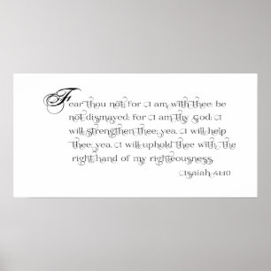Fear Not - Isaiah 41:10 Typography poster