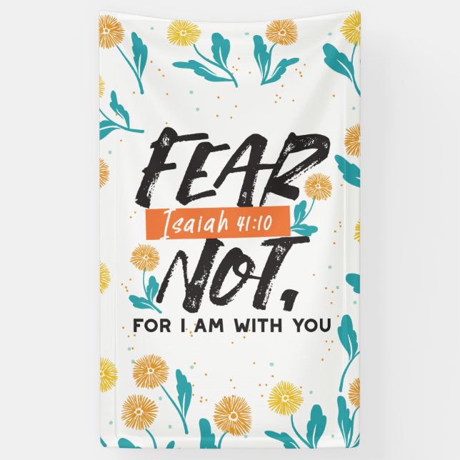 Fear Not Isaiah Bible Verse Inspirational Design Banner (Vertical)