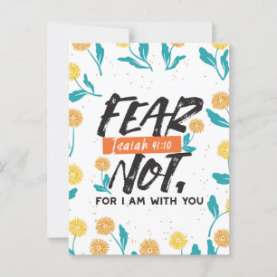 Fear Not Isaiah Bible Verse Inspirational Design Postcard