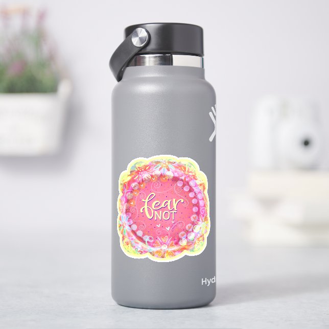 Fear Not Pink Pretty Floral Inspirivity Sticker (HydroFlask)