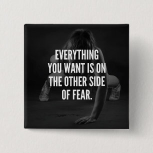 FEAR NOTHING - Women's Workout Motivational 15 Cm Square Badge