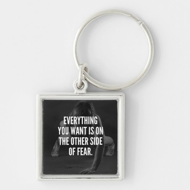 FEAR NOTHING - Women's Workout Motivational Key Ring (Front)