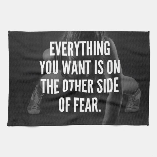 FEAR NOTHING - Women's Workout Motivational Tea Towel (Horizontal)