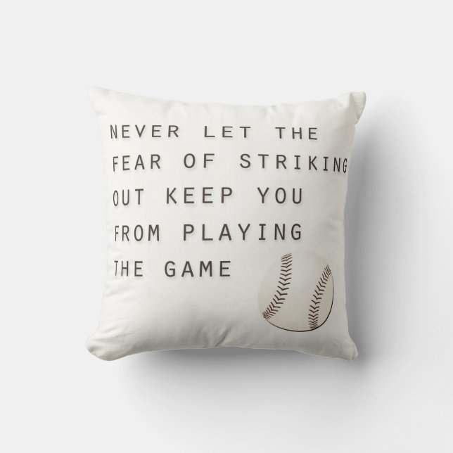 fear of striking out inspirational modern baseball cushion (Front)