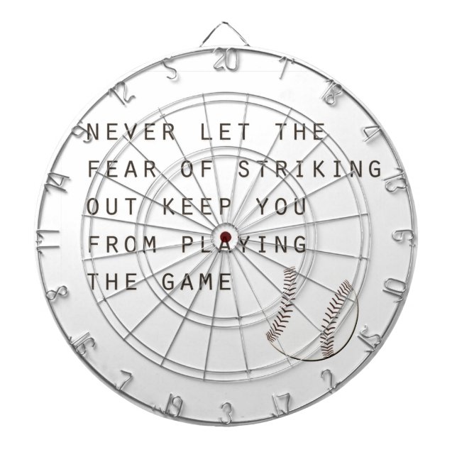 fear of striking out inspirational modern baseball dartboard (Front)