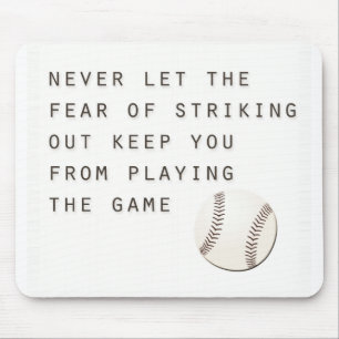 fear of striking out inspirational modern baseball mouse pad