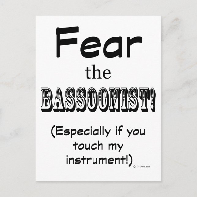 Fear The Bassoonist Postcard (Front)
