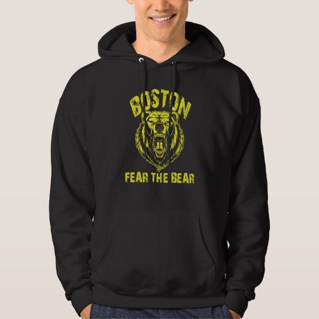 Fear The Bear Hockey Be Aware Of Boston Bruin Wild Hoodie (Front)