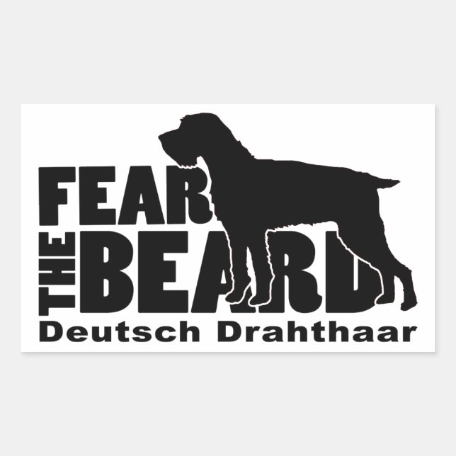 Fear the Beard - Deutsch Drahthaar Gear Rectangular Sticker (Front)