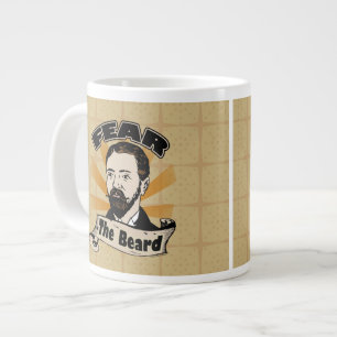 Fear the Beard, Funny Moustache Large Coffee Mug