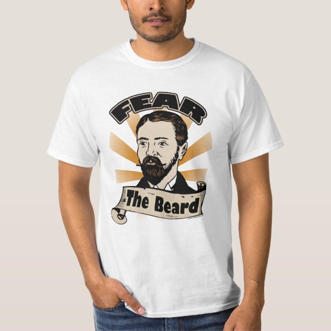 Fear the Beard, Funny Moustache T-Shirt (Front)