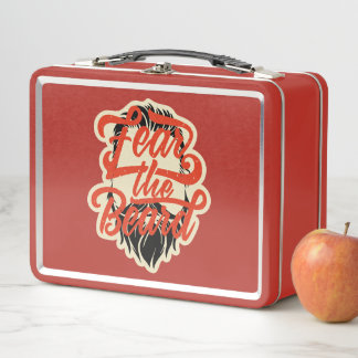 Fear the beard metal lunch box