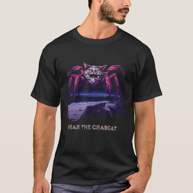 Fear the Crabcat   Crab cat Cryptid Cryptozoology  T-Shirt (Front)