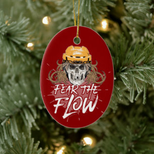 Fear The Flow (hockey hair) Ceramic Ornament