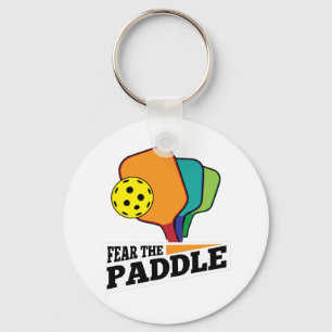 Fear the Paddle Funny Pickleball Picklballs and Pi Key Ring