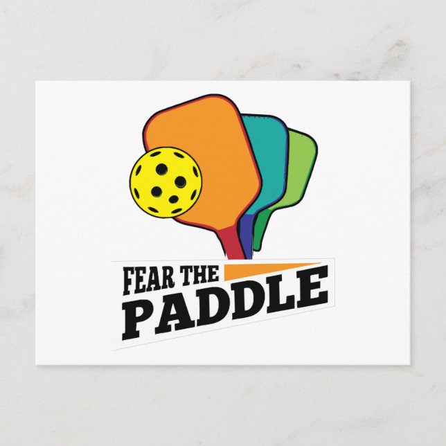 Fear the Paddle Funny Pickleball Picklballs and Pi Postcard (Front)