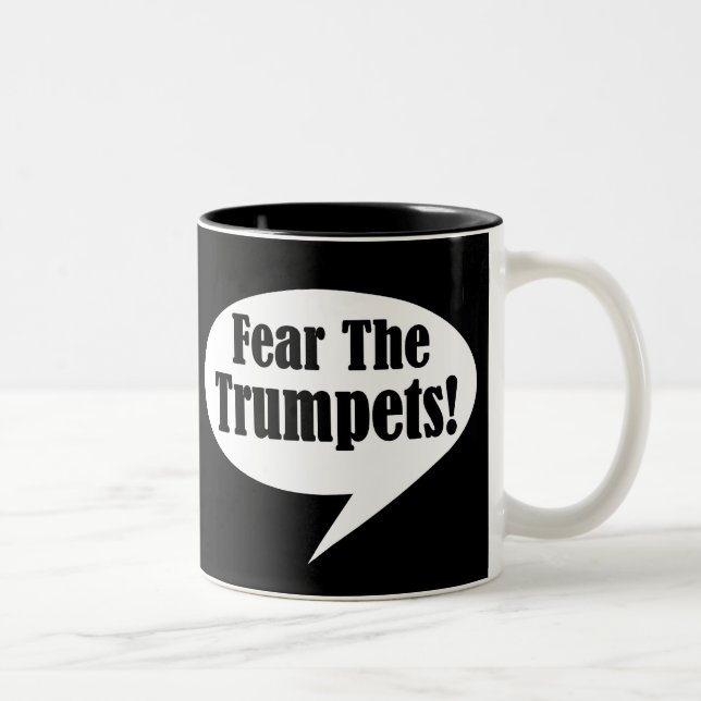Fear The Trumpet Bubble Talk Music Two-Tone Coffee Mug (Right)