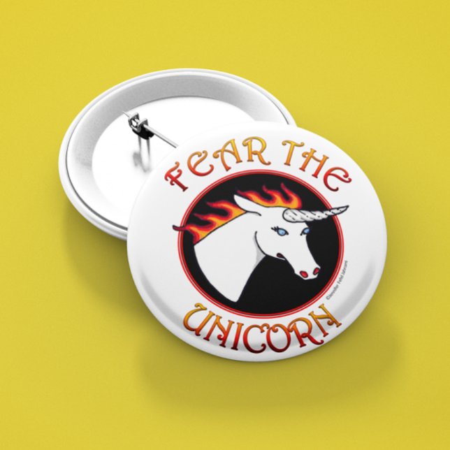 Fear the Unicorn Button Pin (Creator Uploaded)