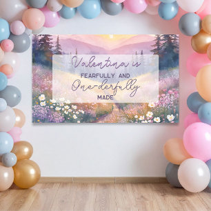 Fearfully and Onederfully Made Bible 1st Birthday  Banner