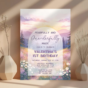 Fearfully and Onederfully Made Girl First Birthday Invitation